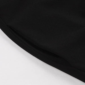 With Pocket Semi-Sheer A Line Black 50S Dress
