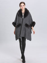 Load image into Gallery viewer, Faux Fur Coat Gingham Women ‘s Overcoat With Pockets