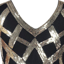 Load image into Gallery viewer, Black 1920S Retro Sequin Fringed Flapper Dress