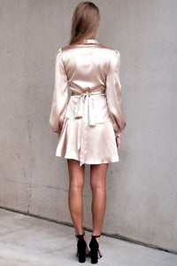 

Deep V Satin Vintage Party Dress