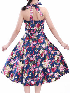 Sweet Floral Cotton 50s Flapper Dress