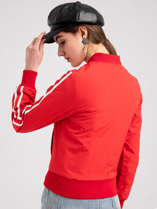 Women's Pilot Style Jacket Daily Fall Winter Casual Solid Color Stand Collar Sporty Jacket