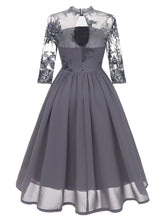 Load image into Gallery viewer, Stand Collar Embroidered Vintage Dress