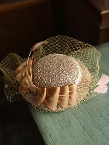 Sweet Bow Lace Tulle Net 1950S Hat