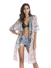 Load image into Gallery viewer, Women&#39;s National Printed Long Kimono Cardigan Beach Tops Cover Ups