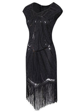 Load image into Gallery viewer, 1920S Sequin Fringed Gatsby Dress