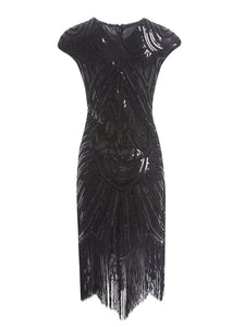 4 Colors 1920s Sequined Flapper Dress