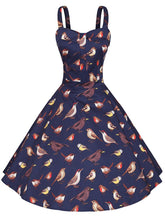 Load image into Gallery viewer, Sweet Birds Printed Cotton 50s Flapper Dress