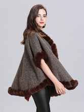 Load image into Gallery viewer, Faux Fur Coat Wool Cape Coat Half Sleeve Women Overcoat