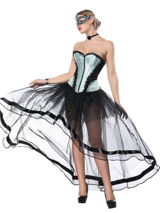 Gothic Costume Halloween Strapless Asymmetrical Skirt And Corset