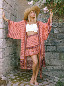 Boho Dress Bikini Cover Up Long Kimono Beach Dress For Women