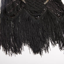 Load image into Gallery viewer, Black 1920s V Neck Sequined Flapper Dress