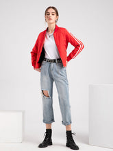 Load image into Gallery viewer, Women&#39;s Pilot Style Jacket Daily Fall Winter Casual Solid Color Stand Collar Sporty Jacket