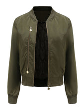 Load image into Gallery viewer, Pilot Style Jacket Daily Zippered Fall Winter Casual Solid Color Stand Collar Sporty Jacket For Women