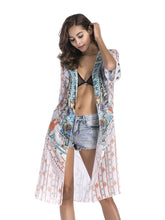 Load image into Gallery viewer, Women&#39;s National Printed Long Kimono Cardigan Beach Tops Cover Ups