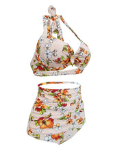 Load image into Gallery viewer, High Waisted Sexy Retro Style Backless Floral Two Pieces Bikini Sets