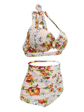 Load image into Gallery viewer, High Waisted Sexy Retro Style Backless Floral Two Pieces Bikini Sets