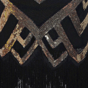 Black 1920S Retro Sequin Fringed Flapper Dress