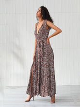 Load image into Gallery viewer, Women&#39;s Boho Dress Deep V Neck Split Floral Printed Maxi Dress