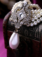 Load image into Gallery viewer, Beautiful White Pearl Statement Necklace for Women &amp; Girls