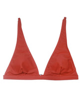 Load image into Gallery viewer, Red High Waisted Two Pieces Striated Triangle Bikini Sets