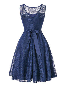 Semisheer Lace A Line Vintage Dress