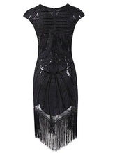 Load image into Gallery viewer, 1920S Sequin Fringed Gatsby Dress