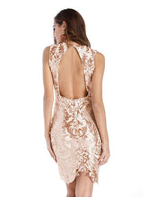 Load image into Gallery viewer, V Neck Sequin Sleeveless Party Dress