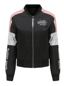 Women's Pilot Style Jacket Daily Fall Winter Casual Two tone Stand Collar Sporty Jacket