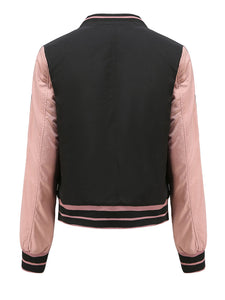 Women's Jacket Street Daily Fall Winter Casual Two Tone Stand Collar Sporty Jacket