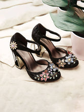 Load image into Gallery viewer, Luxury Rhinestone DecorationHandmade Mary Jane Pumps Vintage Heels