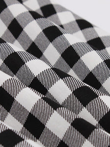 Plaid Collar Consice Short Sleeve Vintage Dress