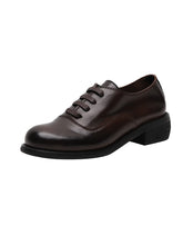 Load image into Gallery viewer, Women&#39;s Oxfords Round Toe Sheepskin Vintage Shoes
