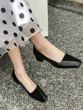 Load image into Gallery viewer, Women&#39;s Shoes Chunky Heel  Square Toe Leather Vintage Shoes