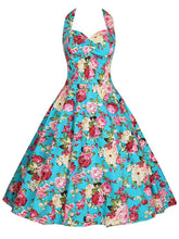 Load image into Gallery viewer, Sweet Floral Cotton 50s Flapper Dress