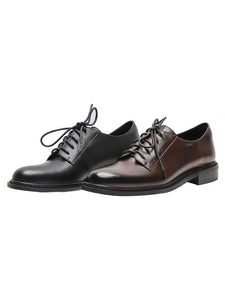 Women's Oxfords Round Toe Sheepskin Vintage Shoes