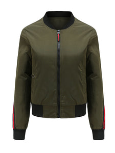 Women's Pilot Style Jacket Street Daily Fall Winter Casual Solid Color Stand Collar Sporty Jacket