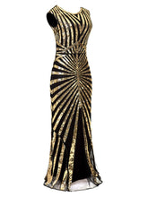 Load image into Gallery viewer, 1920S Sequin Gatsby Maxi Dress