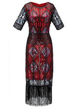 Load image into Gallery viewer, 1920S Fringed Sequin Flapper Dress