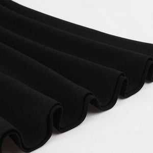Black Tailored Collar Semi-sheer Short Sleeve Dress