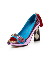 Load image into Gallery viewer, Sweet Heart Rivet Chunky Heel  Vinatge Shoes