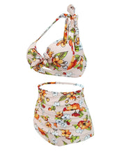 Load image into Gallery viewer, High Waisted Sexy Retro Style Backless Floral Two Pieces Bikini Sets