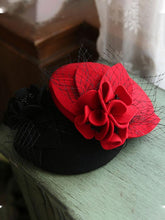 Load image into Gallery viewer, Flower Tulle Net 100%Wool 1950S Hat Vintage Hat