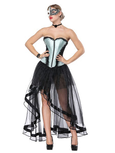 Gothic Costume Halloween Strapless Asymmetrical Skirt And Corset