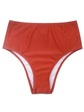 Load image into Gallery viewer, Red High Waisted Two Pieces Striated Triangle Bikini Sets