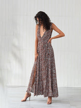 Load image into Gallery viewer, Women&#39;s Boho Dress Deep V Neck Split Floral Printed Maxi Dress