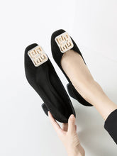 Load image into Gallery viewer, Chunky Heel  Square Toe Suede Vintage Shoes