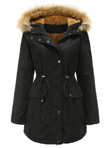 Women's Coat Street Daily Winter Plush Long Coat Solid Color Oversized Fur Warm Coat