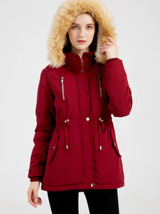 Women's Coat Daily Lamb wool Fall Winter Regular Midi Length Coat Solid Color Oversized Coat