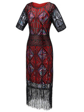 Load image into Gallery viewer, 1920S Fringed Sequin Flapper Dress